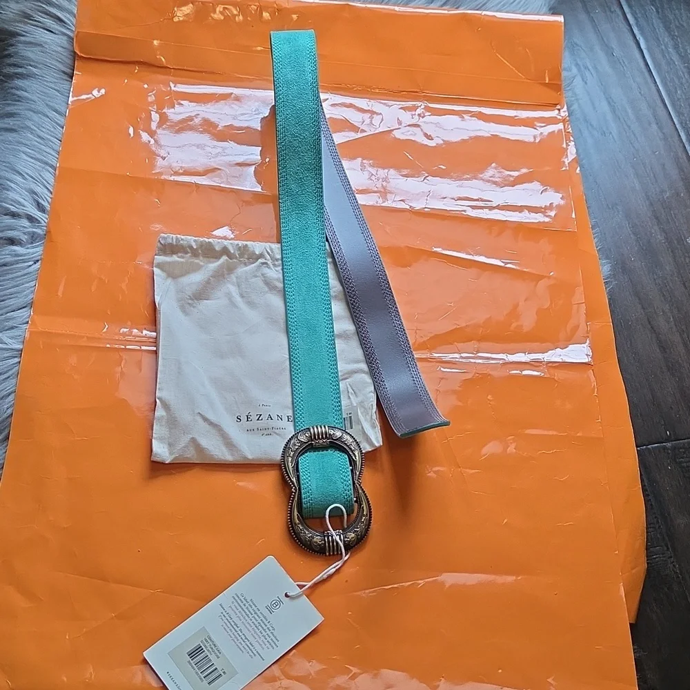 Nwt! Sezane GAIA belt Turqouise Green - Picture 8 of 8